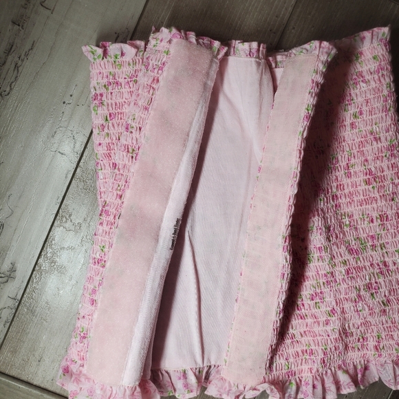 Expand-A-Band Binder Strapless Floral Pink Smocked Bandeau Women's Size XL EUC - Picture 13 of 16